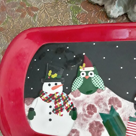 Christmas Cut Out Treat Dish - Earthenware by Sue Zulout NWT - Picture 2 of 5